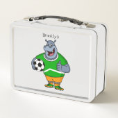 Funny hippo soccer player cartoon (Achterkant)