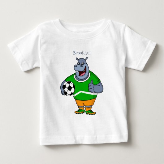 Funny hippo soccer player cartoon (Voorkant)