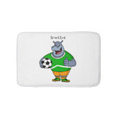 Funny hippo soccer player cartoon badmat (Voorkant)