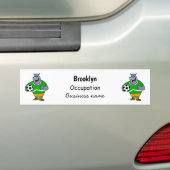 Funny hippo soccer player cartoon bumpersticker (Op auto)