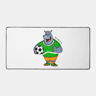 Funny hippo soccer player cartoon bureaumat