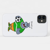 Funny hippo soccer player cartoon Case-Mate iPhone case (Achterkant (horizontaal))