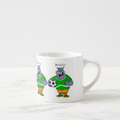 Funny hippo soccer player cartoon espresso kop (Rechts)