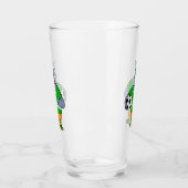 Funny hippo soccer player cartoon glas (Links)