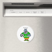 Funny hippo soccer player cartoon magneet (Insitu (Vaatwasser))