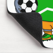 Funny hippo soccer player cartoon muismat (Hoek)