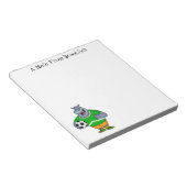 Funny hippo soccer player cartoon notitieblok (Schuin)