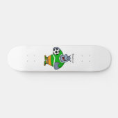 Funny hippo soccer player cartoon persoonlijk skateboard (Horizontaal)