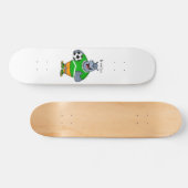 Funny hippo soccer player cartoon persoonlijk skateboard (Horizontaal)