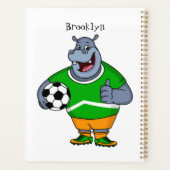 Funny hippo soccer player cartoon planner (Achterkant)