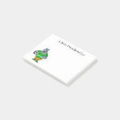 Funny hippo soccer player cartoon post-it® notes (Schuin)