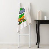 Funny hippo soccer player cartoon sherpa deken (In situ)