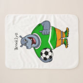 Funny hippo soccer player cartoon sherpa deken (Voorkant (horizontaal))