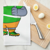 Funny hippo soccer player cartoon theedoek (Quarter Fold)