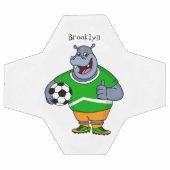 Funny hippo soccer player cartoon voetbal (Enkel)
