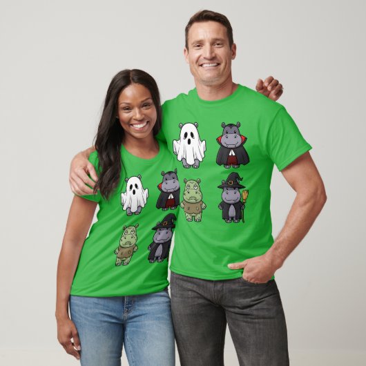 Funny Hippo Spooky Ghost Boo Horror Pumpkin Hippo  T-shirt (Unisex)