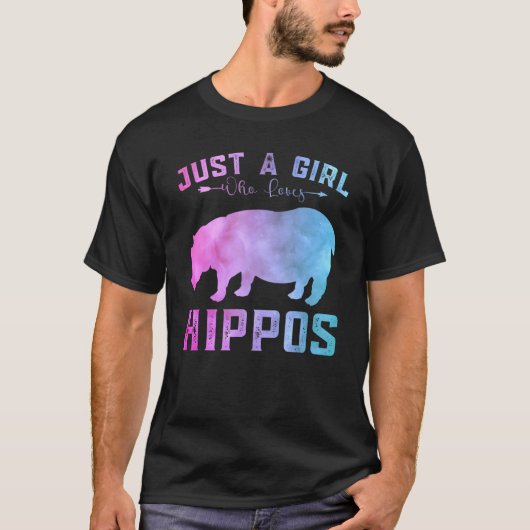 Funny Hippos Girls is gewoon een meisje dat van Hi T-shirt (Voorkant)