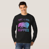 Funny Hippos Girls is gewoon een meisje dat van Hi T-shirt (Voorkant volledig)
