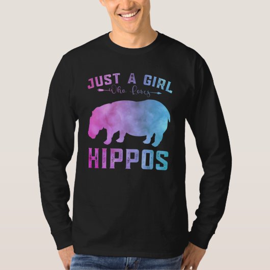 Funny Hippos Girls is gewoon een meisje dat van Hi T-shirt (Voorkant)