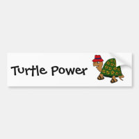 Funny Hippy Flower Turtle Cartoon