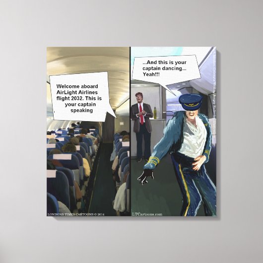 Funny Hipster Airline Pilot Canvas Print (Voorkant)