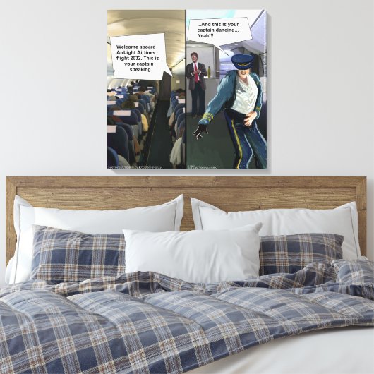 Funny Hipster Airline Pilot Canvas Print (Insitu (Slaapkamer))