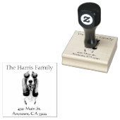 Funny Hipster Basset Hound - Gepersonaliseerd Rubberstempel (Gestempeld)