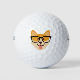 Funny Hipster Corgi Golfballen