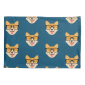 Funny Hipster Corgi Pattern Kussensloop (Achterkant)