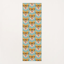 Funny Hipster Corgi Pattern Yogamat
