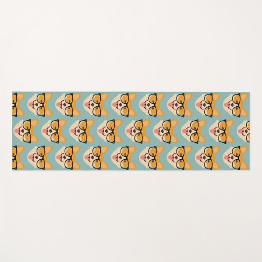 Funny Hipster Corgi Pattern Yogamat (Voorkant (horizontaal))