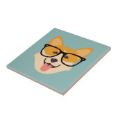 Funny Hipster Corgi Tegeltje (Zijkant)