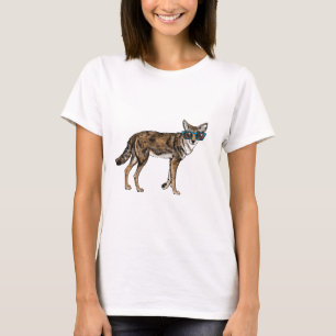 Funny Hipster Coyote met zonnebril T-shirt