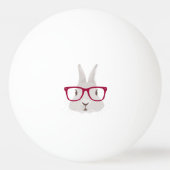 Funny Hipster Easter bunny met rode velgbrillen Pingpongbal (Achterkant)