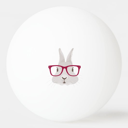 Funny Hipster Easter bunny met rode velgbrillen Pingpongbal (Achterkant)