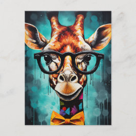 Funny Hipster Giraffe Zoo Dieren Wildlife Urban Briefkaart