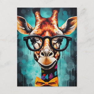 Funny Hipster Giraffe Zoo Dieren Wildlife Urban Briefkaart