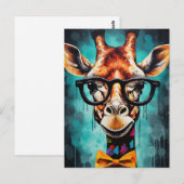 Funny Hipster Giraffe Zoo Dieren Wildlife Urban Briefkaart (Voorkant / Achterkant)