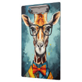 Funny Hipster Giraffe Zoo Dieren Wildlife Urban Klembord (Links)
