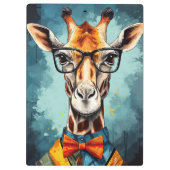 Funny Hipster Giraffe Zoo Dieren Wildlife Urban Klembord (Achterkant)