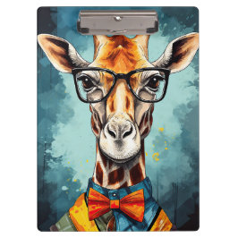 Funny Hipster Giraffe Zoo Dieren Wildlife Urban Klembord