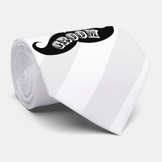 Funny Hipster Groom Mustache Stropdas (Opgerold)