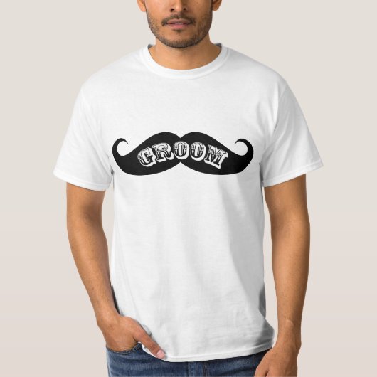 Funny Hipster Groom Mustache T-shirt (Voorkant)