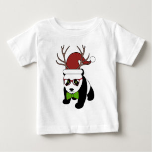 Funny Hipster Kerstmis Panda met geweien