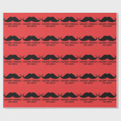Funny hipster mustache vakantie xmas snor cadeaupapier (Vlak)