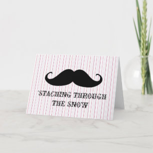 Funny hipster mustache vakantie xmas snor feestdagen kaart