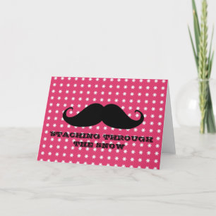 Funny hipster mustache vakantie xmas snor feestdagen kaart