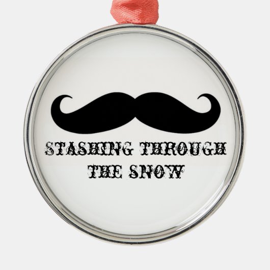Funny hipster mustache vakantie xmas snor metalen ornament (Voorkant)