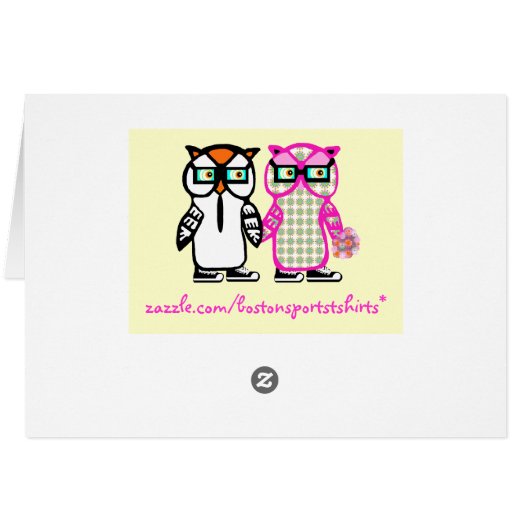Funny Hipster Owl Wedding Bride & Groom Blank Card (Achterkant Horizontaal)