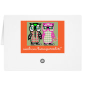 Funny Hipster Owl Wedding Bride & Groom Blank Card (Achterkant Horizontaal)